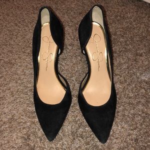 Jessica Simpson black suede pumps